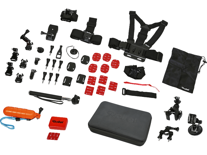 ROLLEI 21643 - Actioncam Zubehör Set (Schwarz, rot)