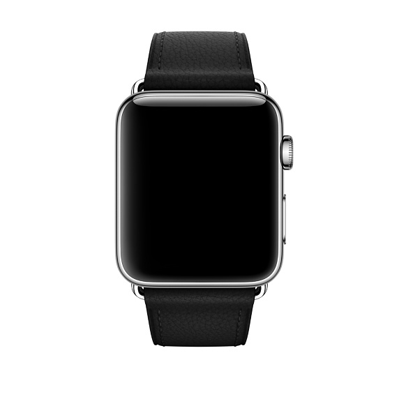 APPLE Klassisches Lederarmband, Ersatzarmband, Schwarz