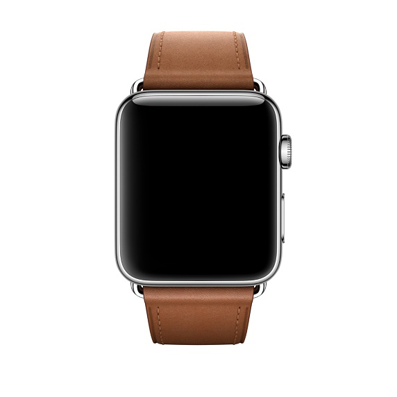 APPLE Klassisches Lederarmband, Ersatzarmband, Sattelbraun