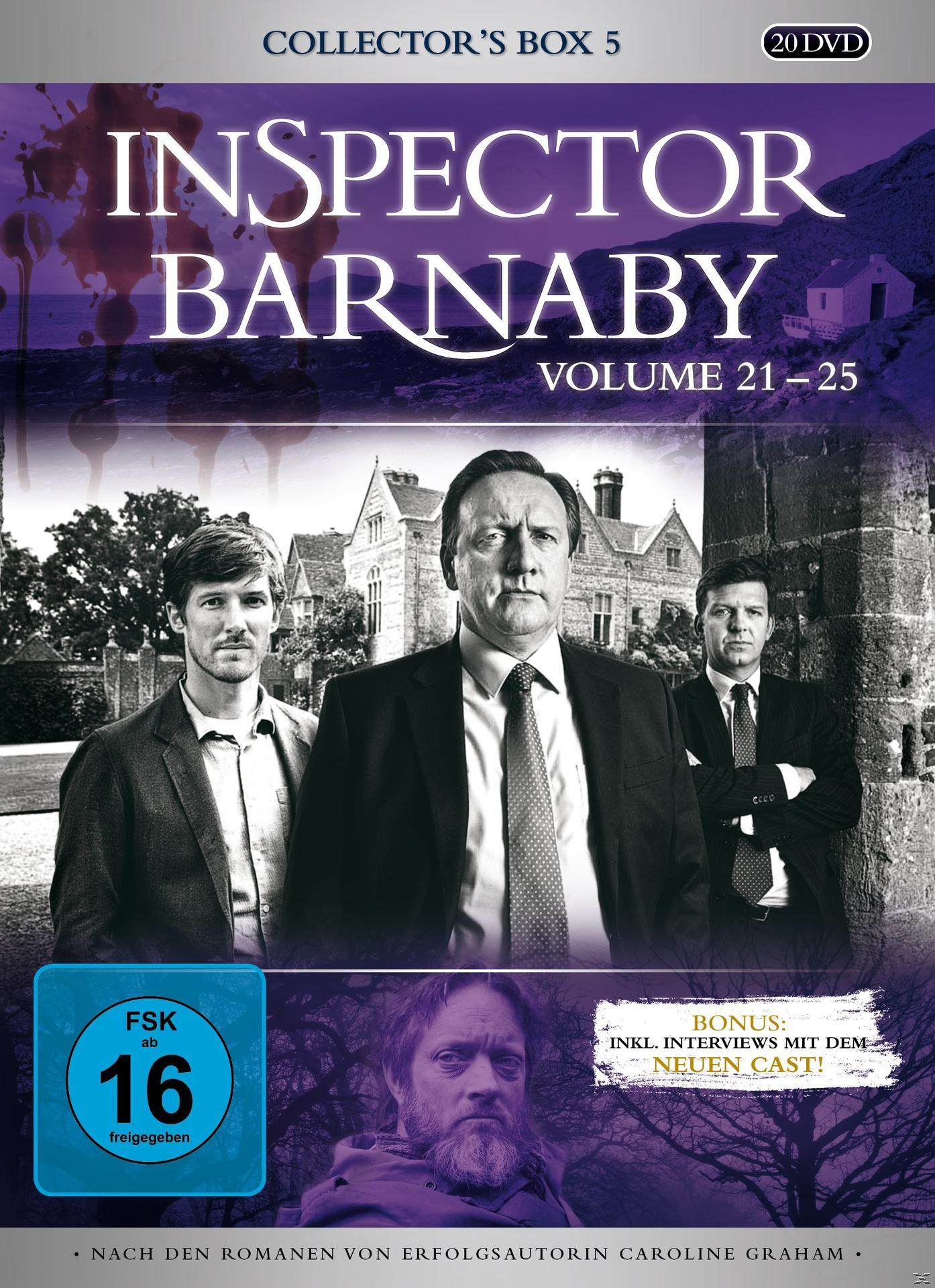 DVD-Cover von 'Inspector Barnaby'. Drei Männer in Anzügen stehen vor einem Gebäude. FSK 16 Logo.