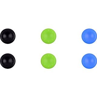 ISY IC-501 - Boutons de rechange joystick analogique - pour PS4 - 6 pièces - 2 x noir/bleu/vert - Boutons de molette (Bleu/Vert/Noir)