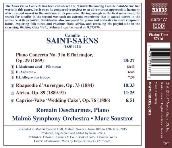 Romain Descharmes, Malmö Symphony Orchestra - Klavierkonzert 3/+  - (CD)