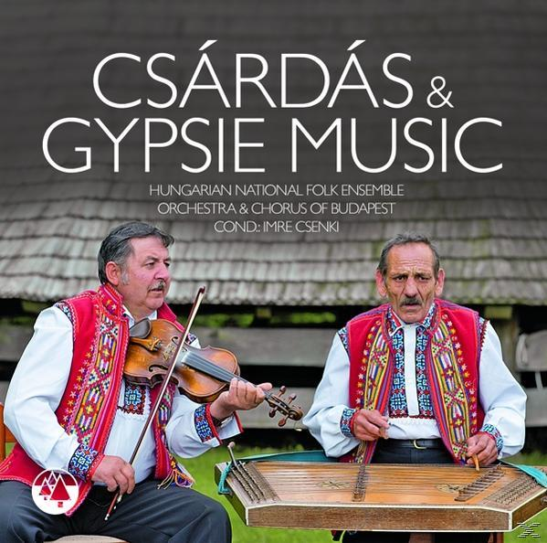 Albumcover für Csárdás & Gypsie Music. Zwei Männer in Volkstracht spielen Geige und Hackbrett.