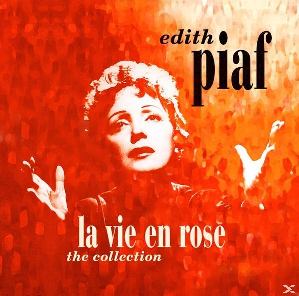 CD-Cover mit rotem Hintergrund und einer Frau mit erhobenen Händen, betitelt „La vie en rose“. Schwarzer Text.