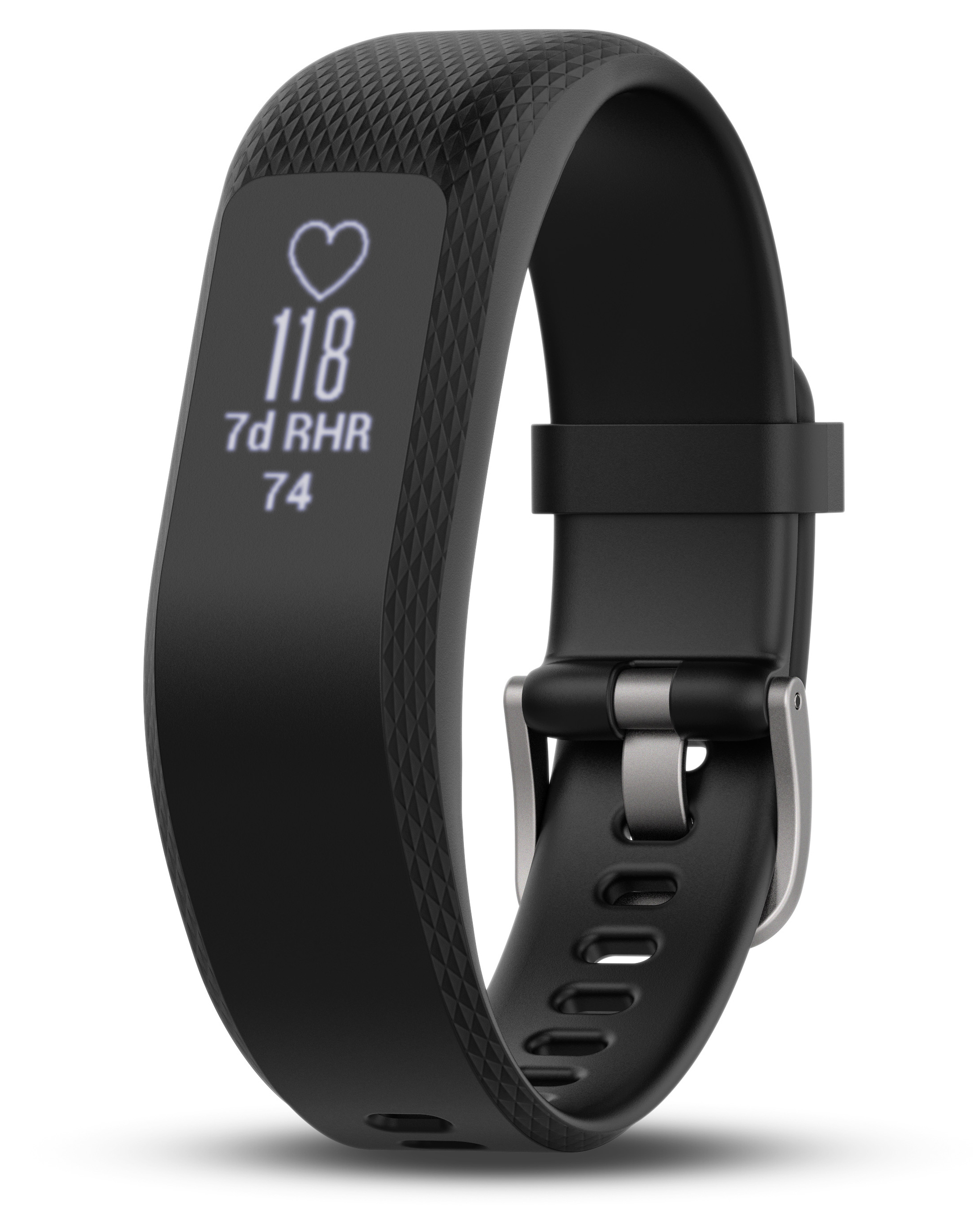 GARMIN vivosmart 3 L Fitnesstracker Silikon, mit Metallverschluß, 148-215 mm, Schwarz