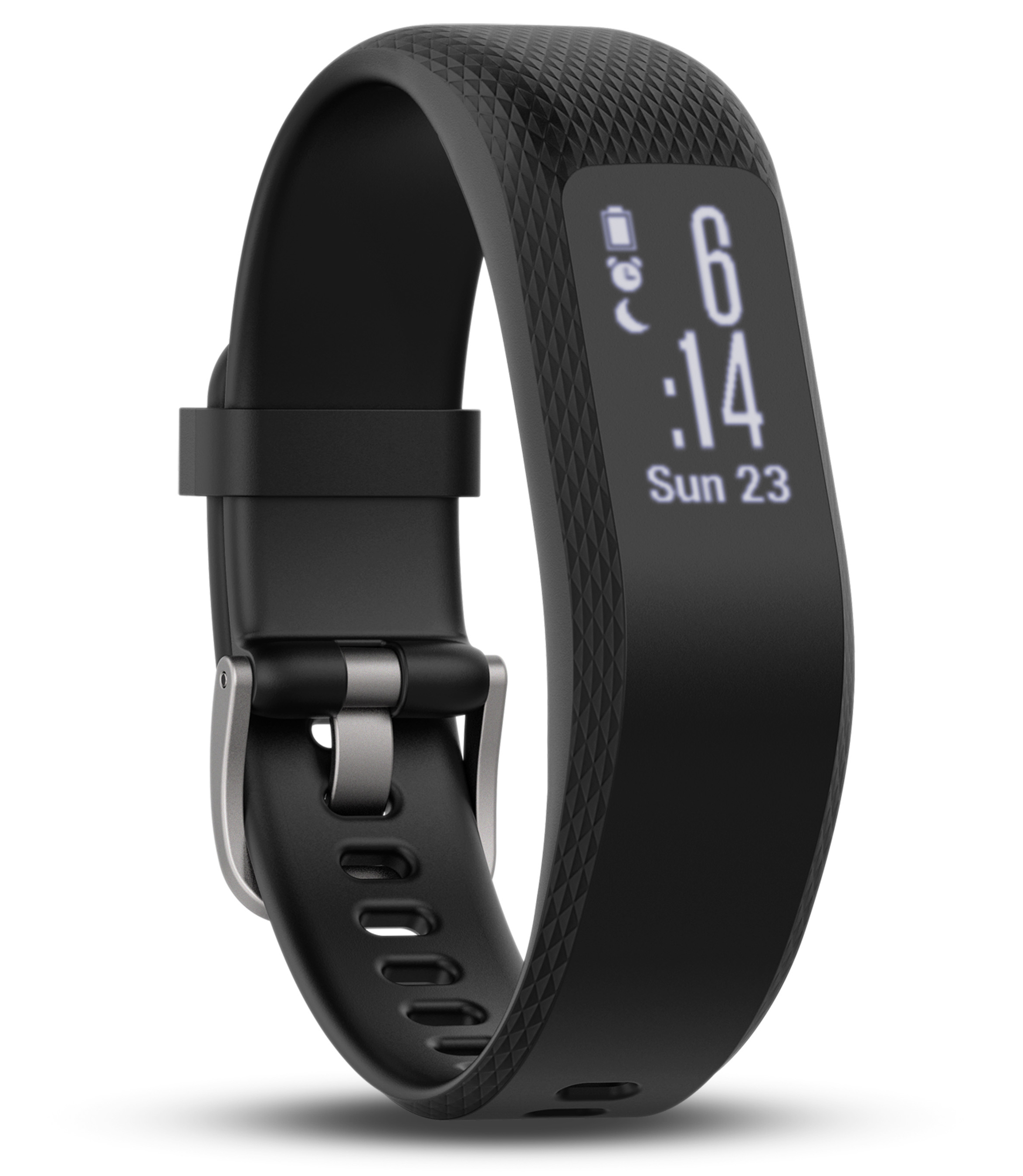 GARMIN vivosmart 3 L Fitnesstracker Silikon, mit Metallverschluß, 148-215 mm, Schwarz