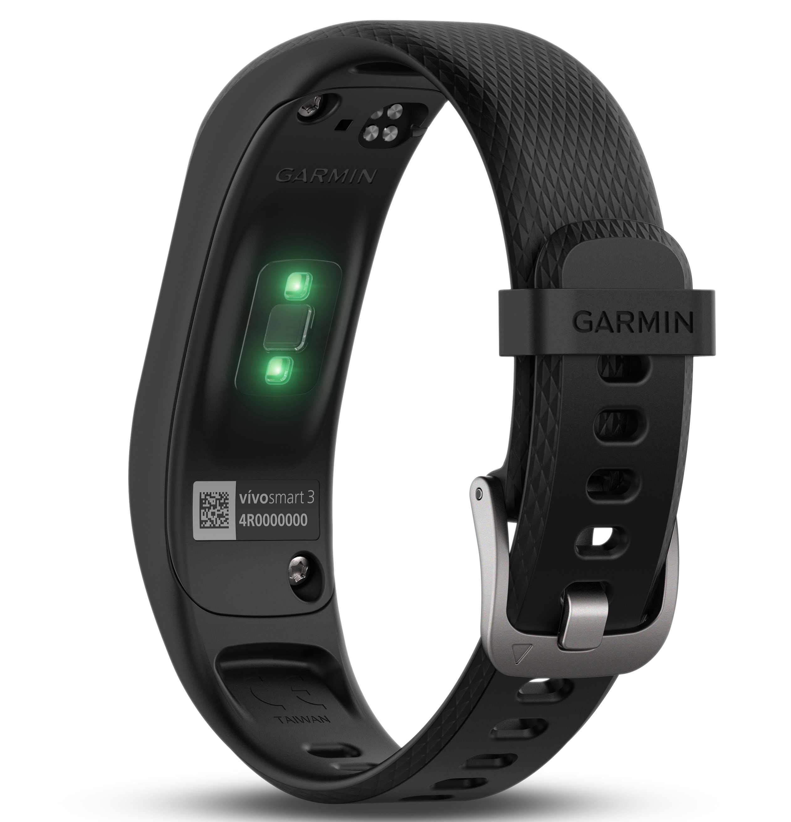 GARMIN vivosmart 3 L Fitnesstracker Silikon, mit Metallverschluß, 148-215 mm, Schwarz