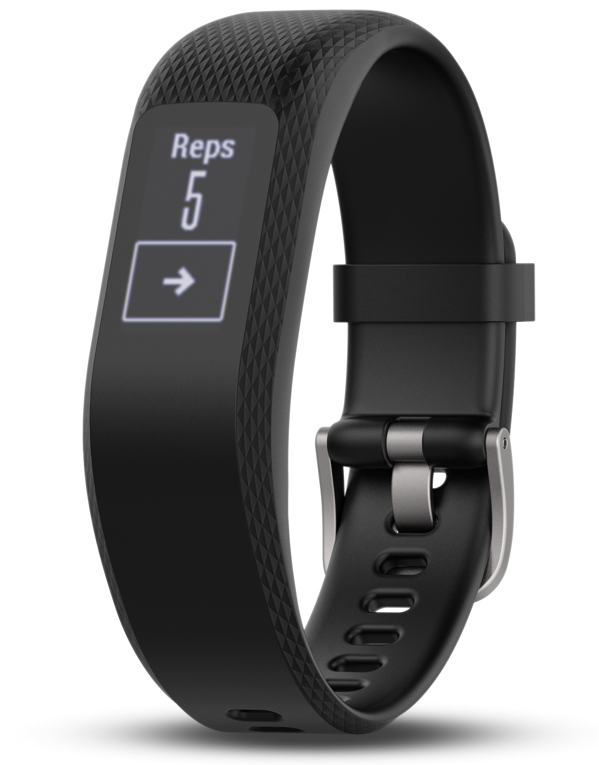 GARMIN vivosmart 3 L Fitnesstracker Silikon, mit Metallverschluß, 148-215 mm, Schwarz