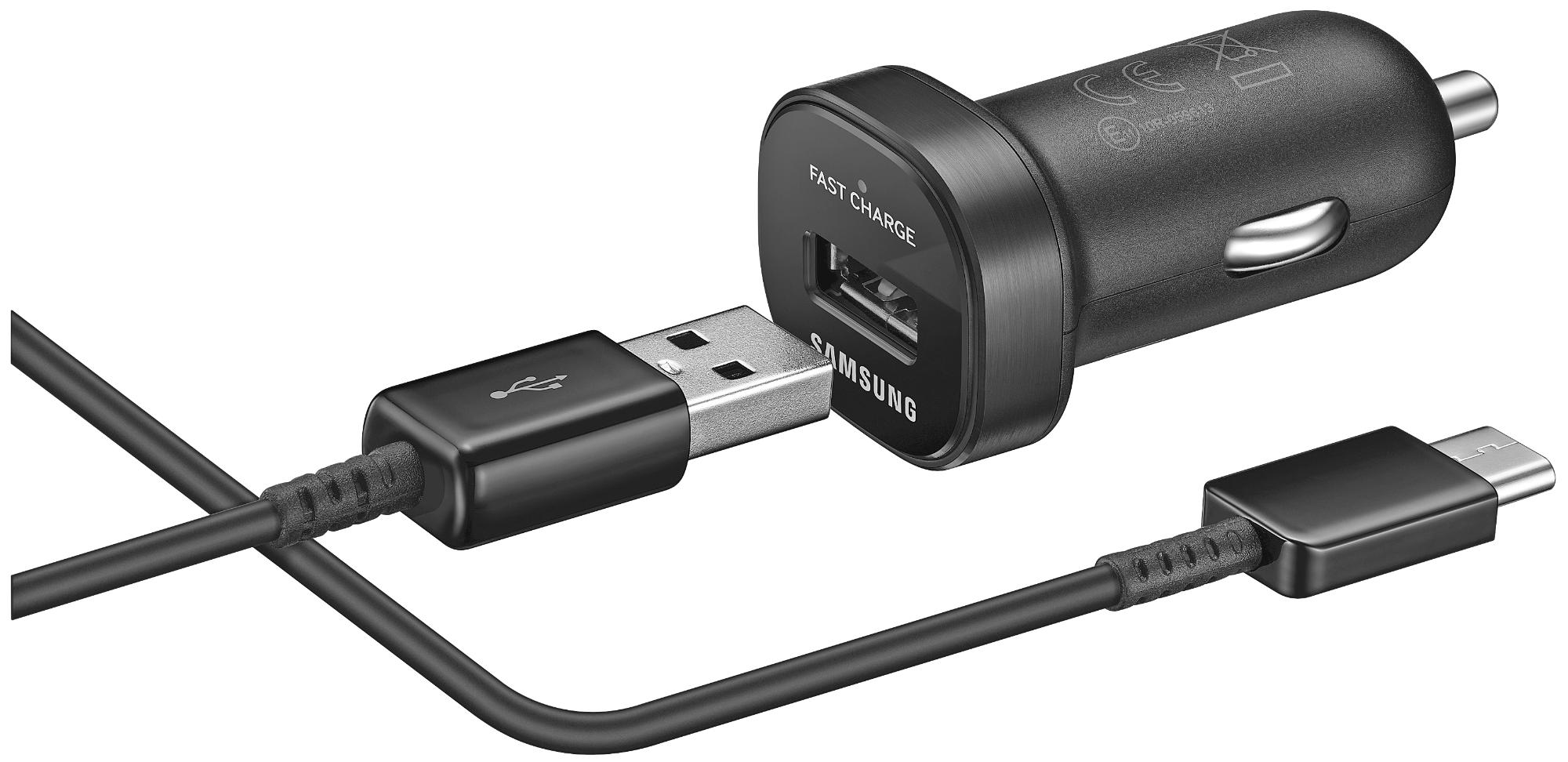 Cargador USB para coche - Samsung EP-LN930, 18 W, USB Type-C, Negro