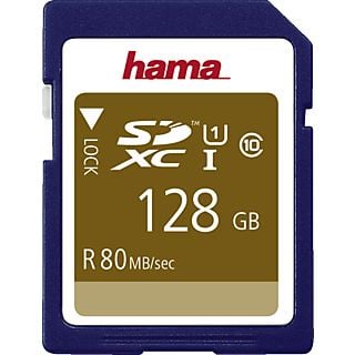 HAMA 124137 Cl 10 - SDXC-Speicherkarte  (128 GB, 80 MB/s, Blau)