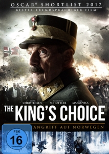 Filmposter: Mann in Uniform. Titel: The King's Choice. Hintergrund: Soldaten und eine Flagge.