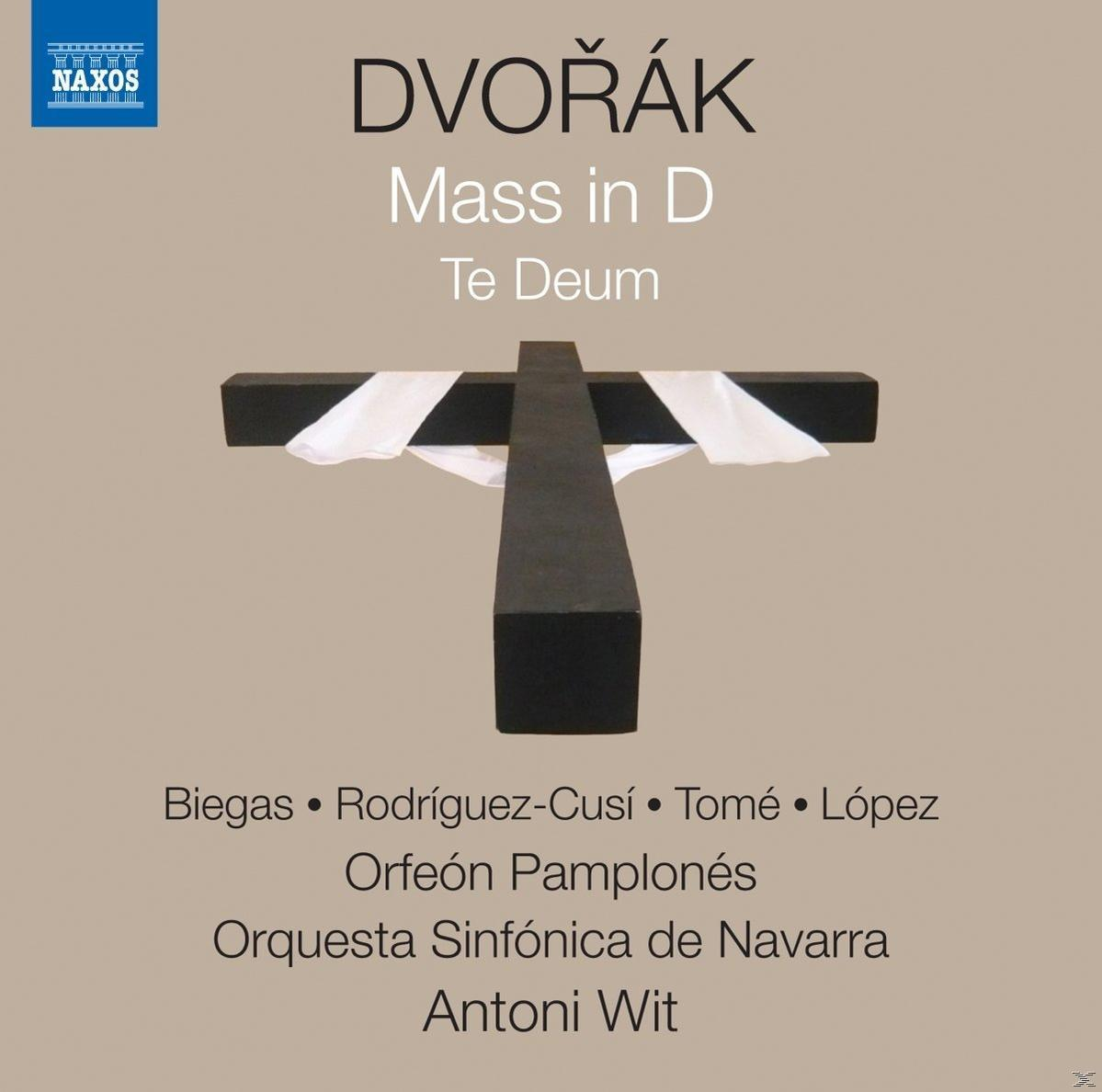 Schwarzes Kreuz mit weißem Stoff, Musikalbumcover, Dvorak Messe in D, Naxos-Logo.