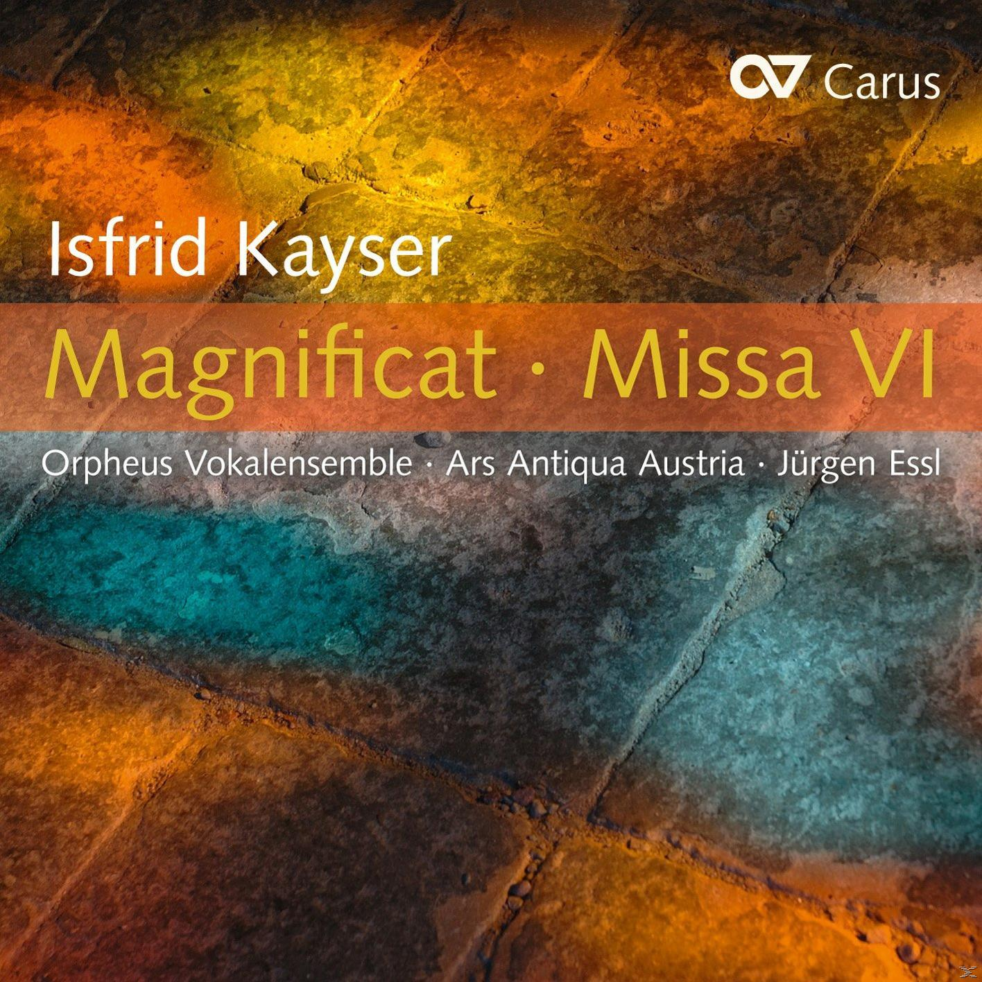 CD-Cover mit Text in Gold: Isfrid Kayser, Magnificat, Missa VI, und einem Malerei-Hintergrund.