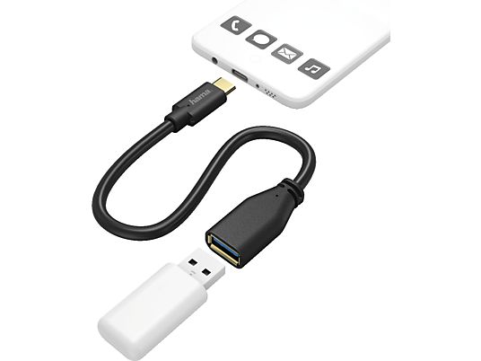 HAMA Connecteur USB Type C - Câble adapter (Noir)