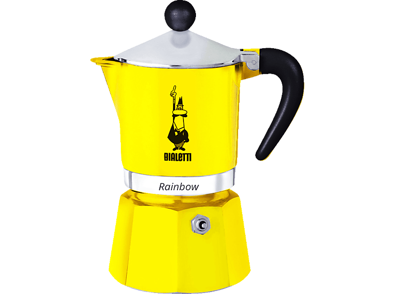 Bialetti Rainbow Aluminium Espressokocher 3 Tassen Gelb