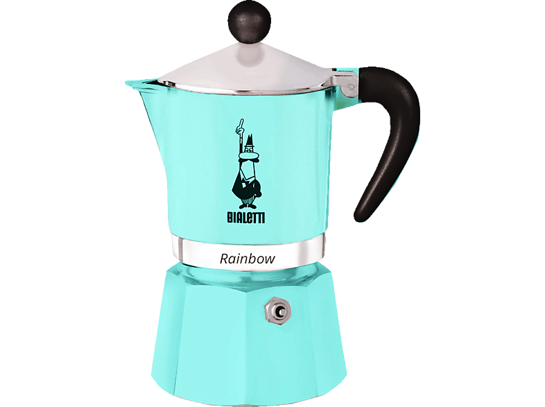 Bialetti Rainbow Aluminium Espressokocher 3 Tassen Hellblau
