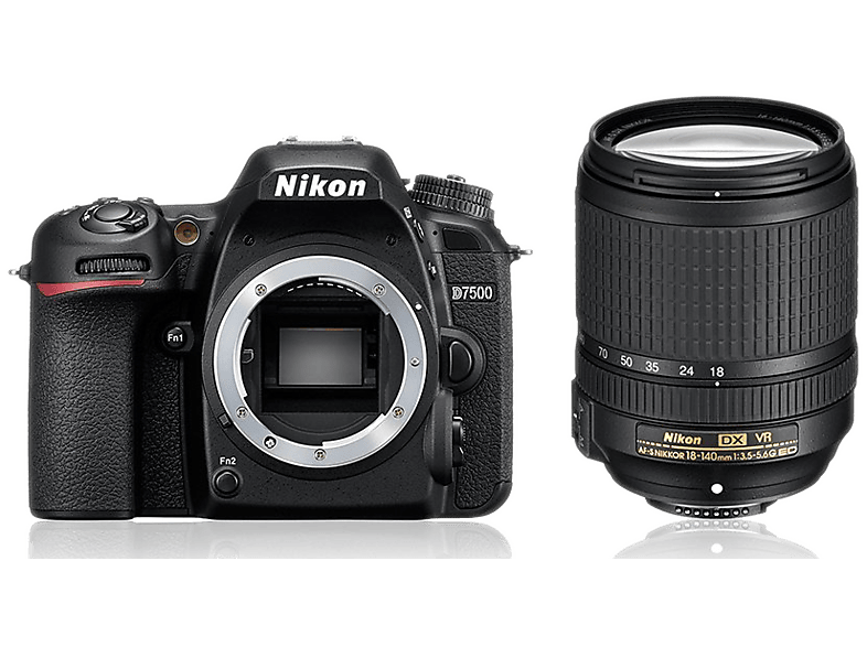 NIKON D7500 Spiegelreflexkamera mit Objektiv AFS DX 18140 mm f3.55.6 G ED VR online kaufen