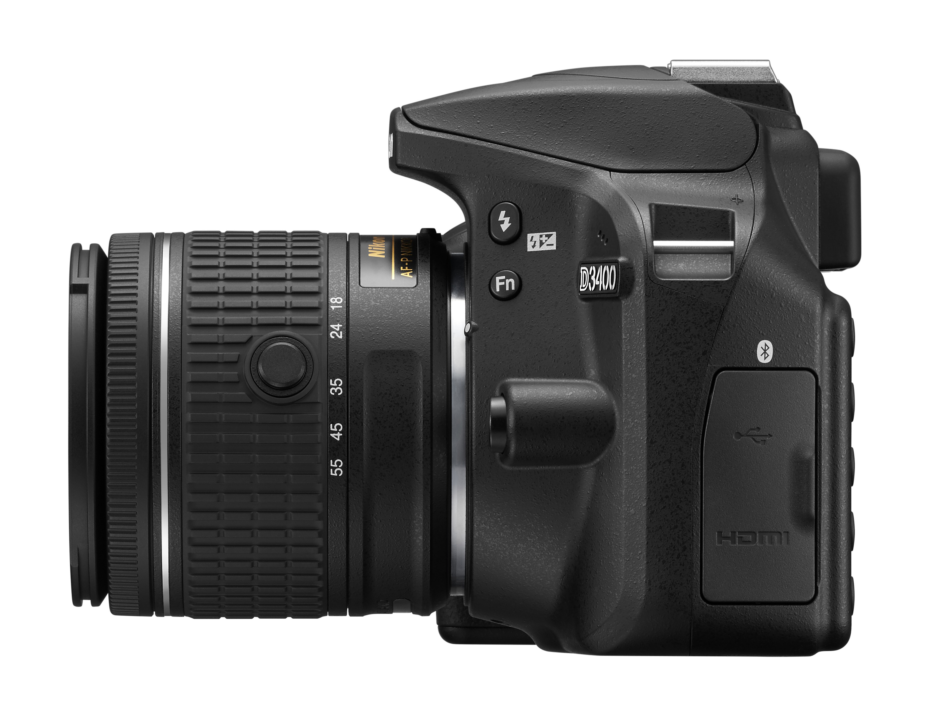 NIKON D3400 Kit Spiegelreflexkamera, 24,2 Megapixel, 18-55 mm Objektiv (AF-P, DX), Schwarz