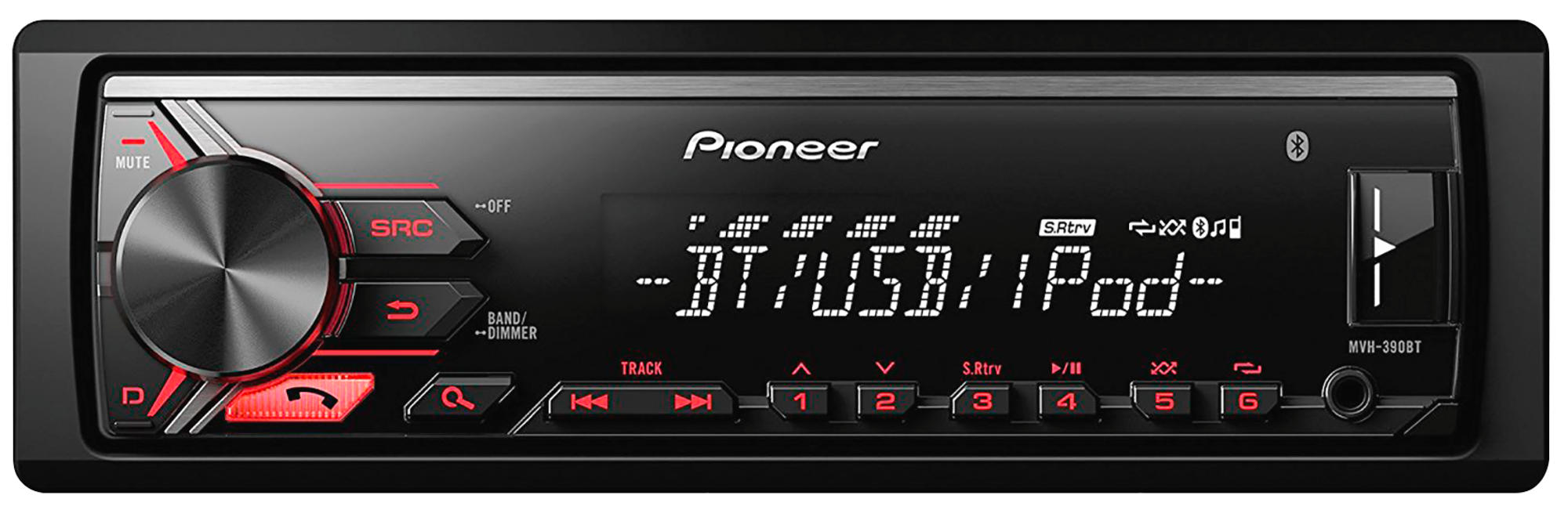Autorradio - Pioneer MVH-390BT, Radio FM/AM RDS, USB, Aux-in
