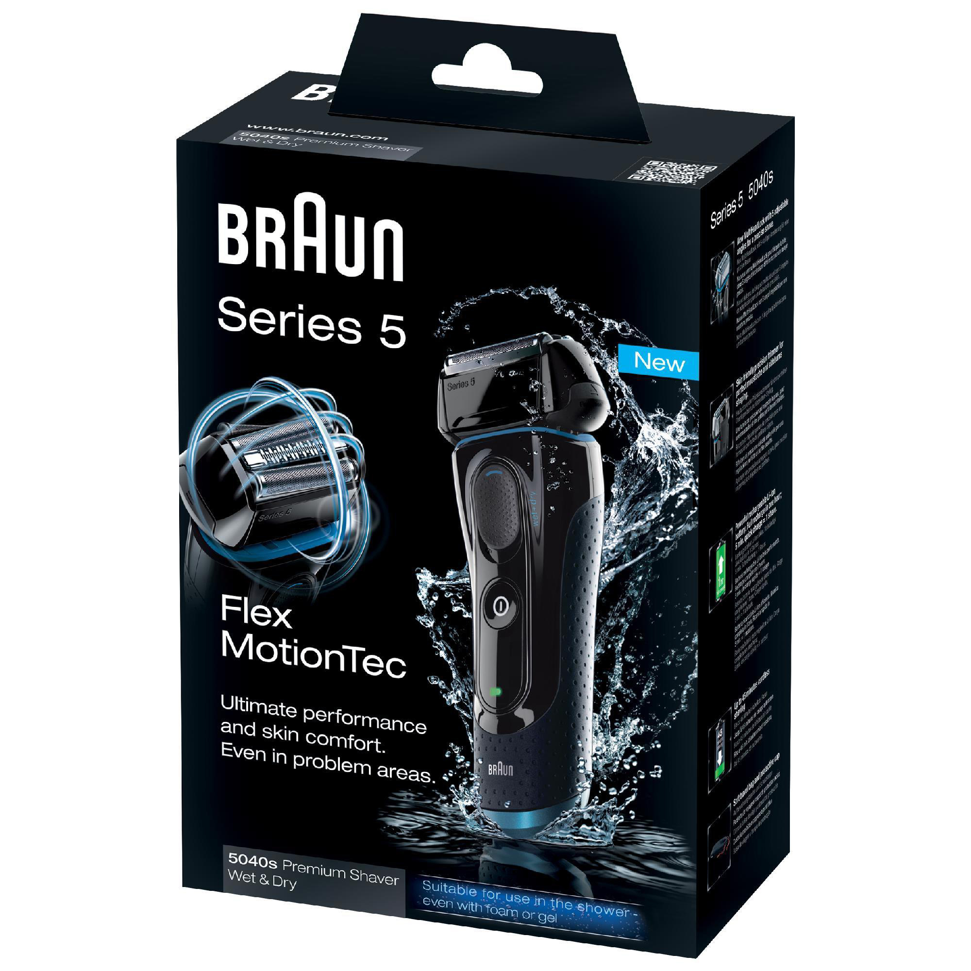 BRAUN Series 5 5040S Wet&Dry Rasierer Schwarz (3-fach-Schersystem, Reinigungsstation: Nein)