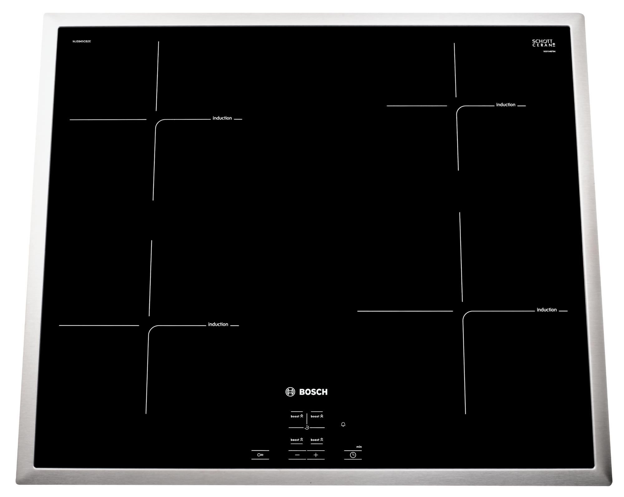BOSCH HND25BI50 (HEA23B155+NUE645CB2E) Serie 6 (Backofen), Serie 4 (Kochfeld), Einbauherdset (Induktionskochfeld, A, 66 l)