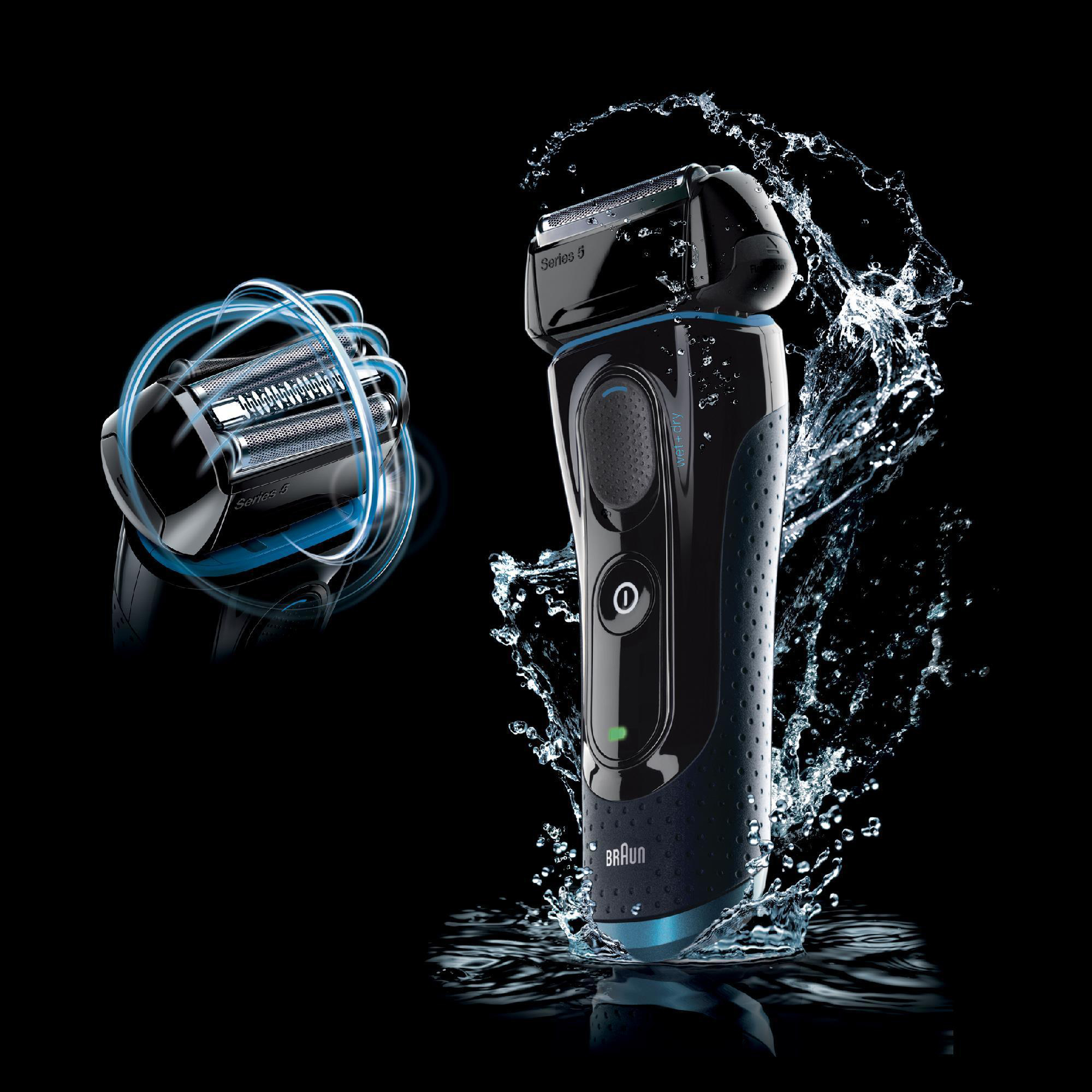 BRAUN Series 5 5040S Wet&Dry Rasierer Schwarz (3-fach-Schersystem, Reinigungsstation: Nein)