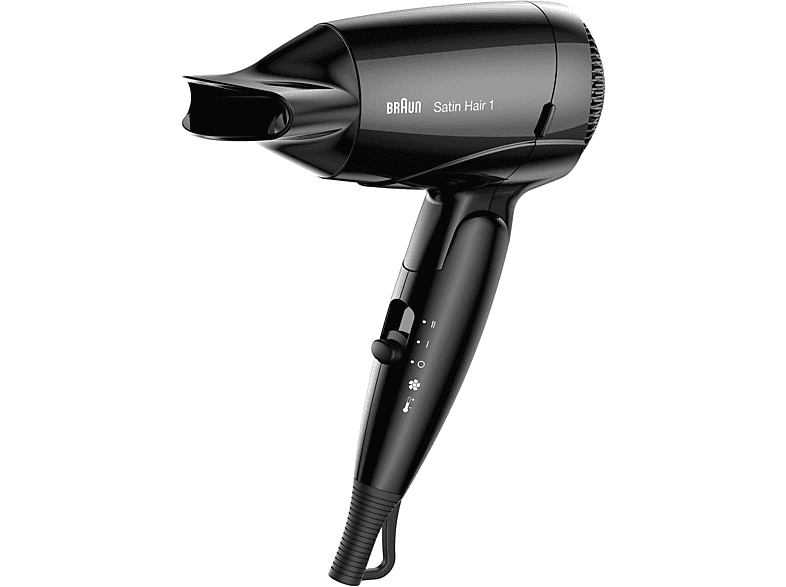 1 HD Schwarz Watt) 130 Satin Style&Go Haartrockner Hair (1200 BRAUN