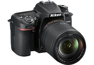 NIKON D7500 Kit Spiegelreflexkamera, 20,9 Megapixel, 18-140 mm Objektiv (AF-S, DX, ED, VR), Touchscreen Display, WLAN, Schwarz