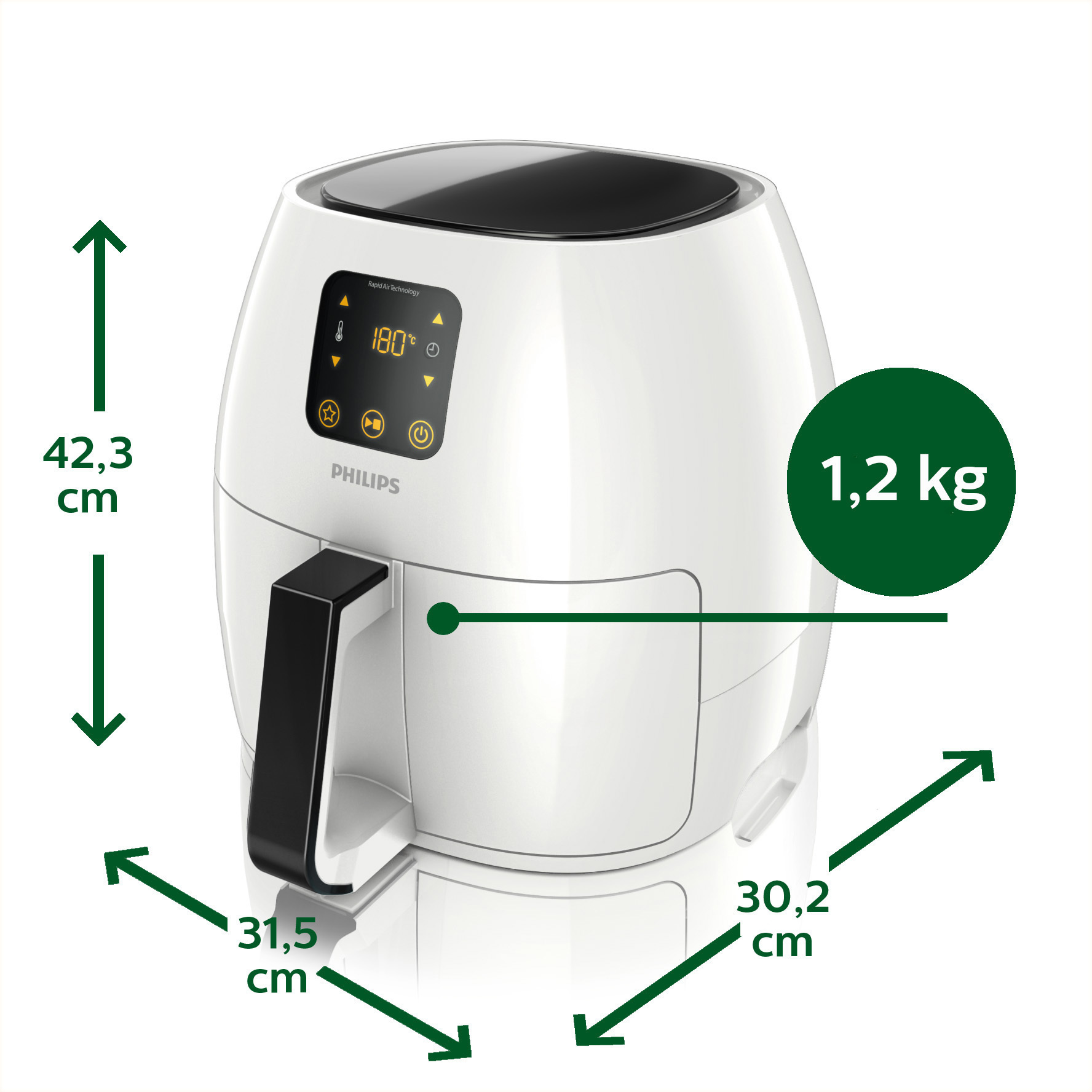 PHILIPS HD 9240/30 Heißluftfritteuse 2100 Watt Weiß