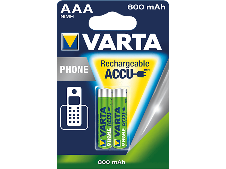VARTA Oplaadbare batterijen AAA Phone 800 mAh HR03 2 stuks (58398.101.402)