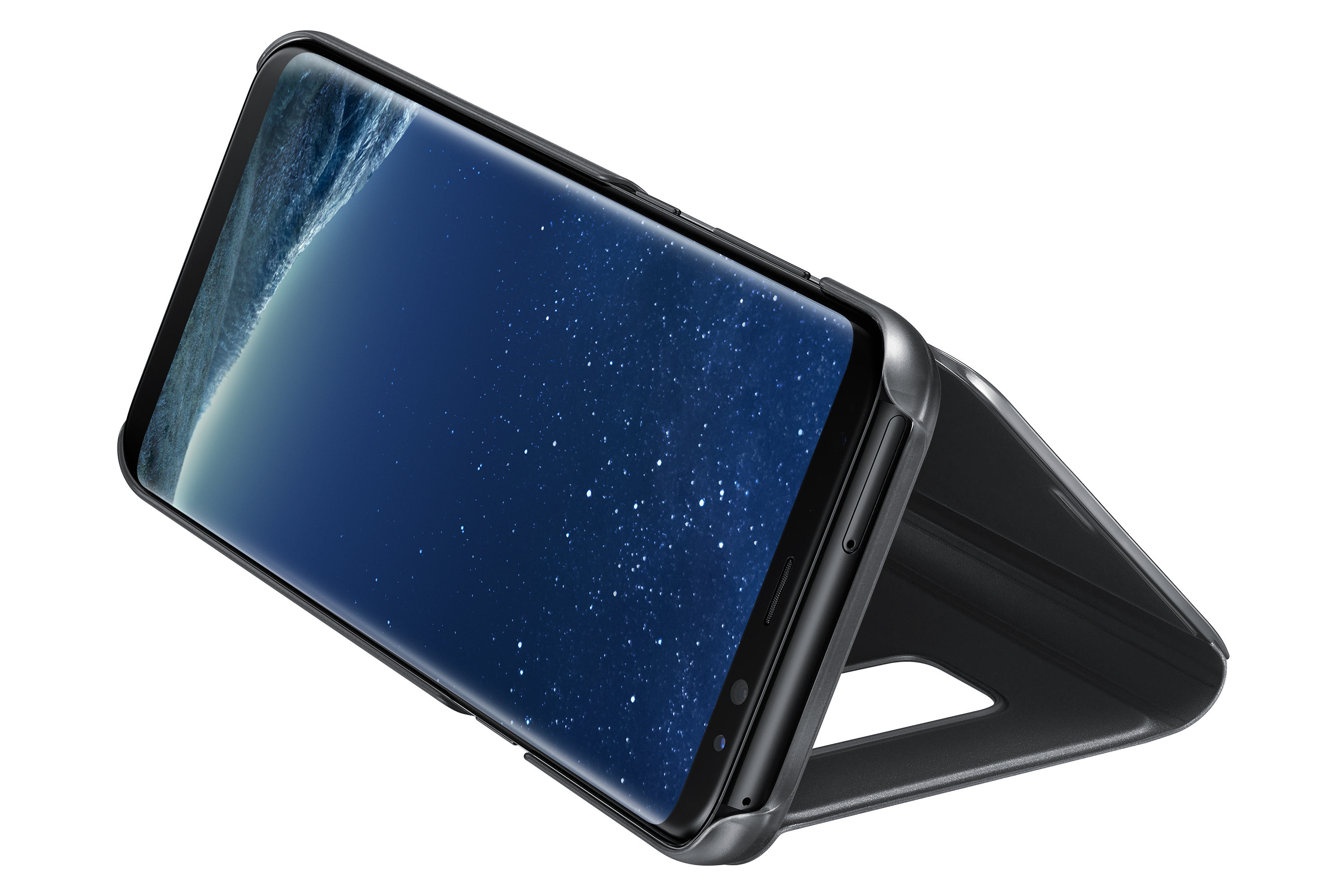 SAMSUNG Siyah S8 Plus Clear View Kılıf EF-ZG955CBEGWW