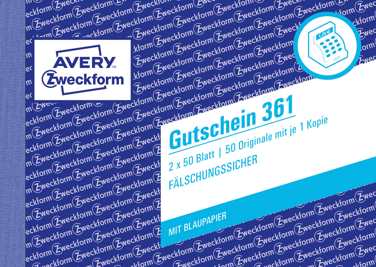 A6 ZWECKFORM AVERY weiß/gelb 361 Querformat Gutschein Pack, 2er DIN
