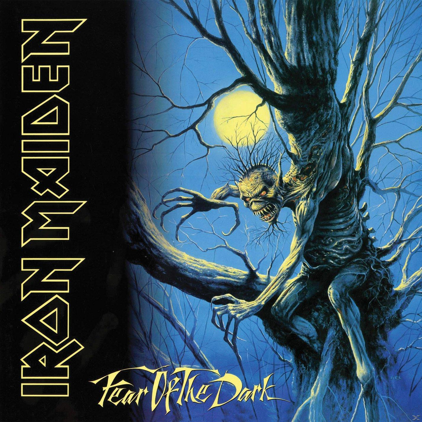 Iron Maiden Albumcover: Monster im Baum bei Nacht, mit Bandlogo.