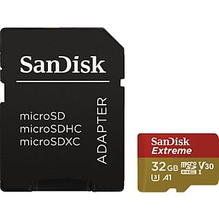 SANDISK 173417 microSDHC Extreme 32GB (A1/ V30/ U3/ UHS-I/ Cl.10/ R100/ W60)+Ad. "Act.Cam"
