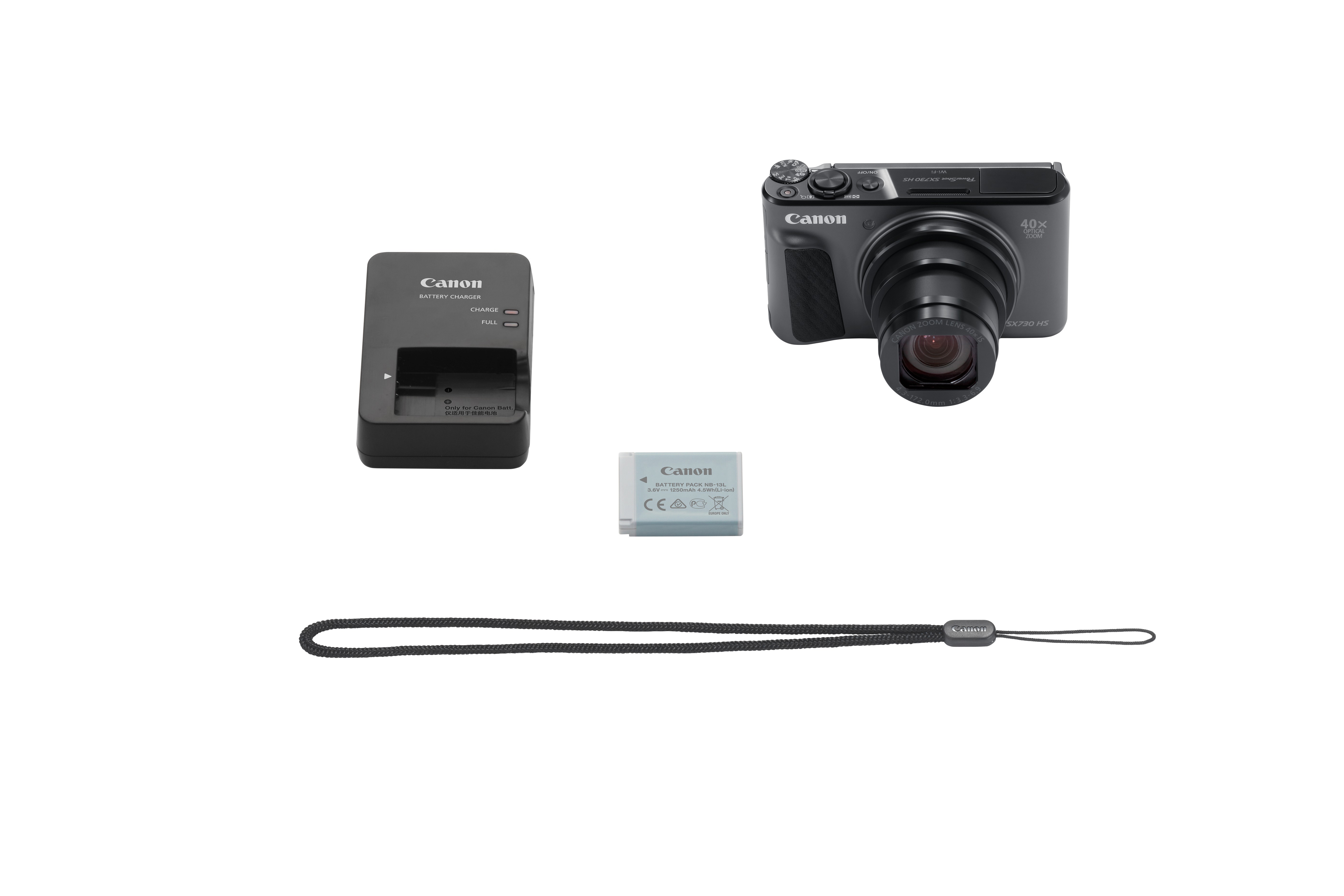 CANON PowerShot SX730 HS Digitalkamera Schwarz, 40fach opt. Zoom, LCD (TFT), WLAN