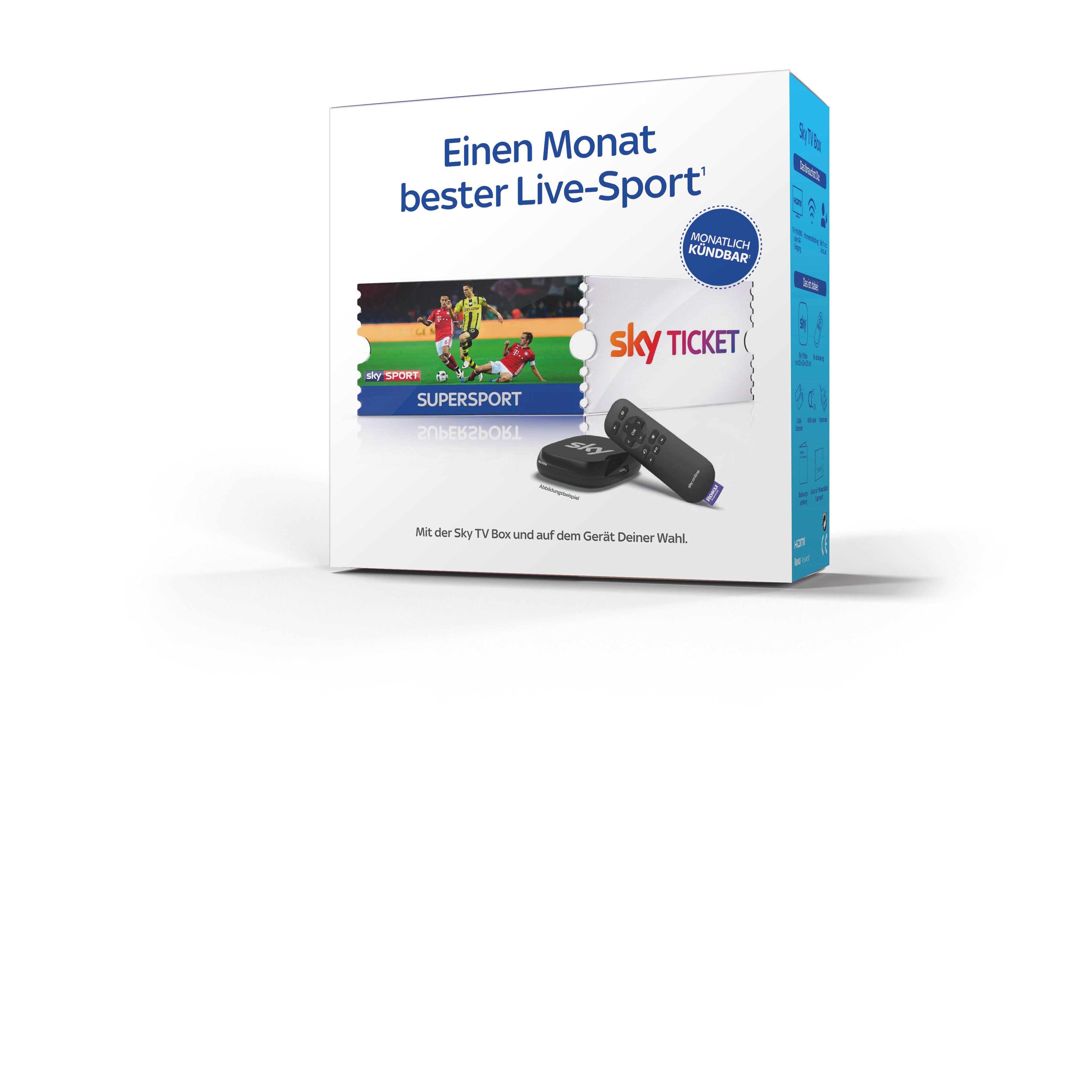 ROKU Sky TV Box (inklusive 1 Monatsticket Supersport) TV Streaming Gerät