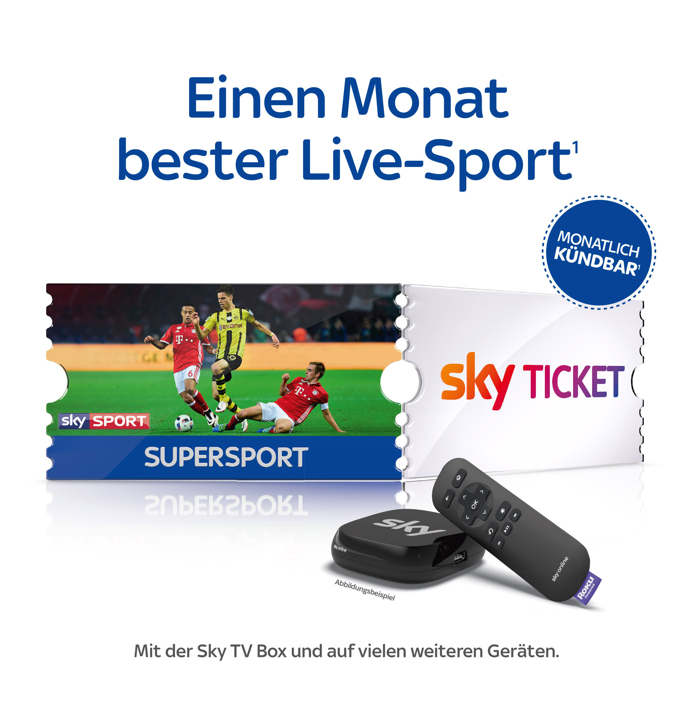 ROKU Sky TV Box (inklusive 1 Monatsticket Supersport) TV Streaming Gerät