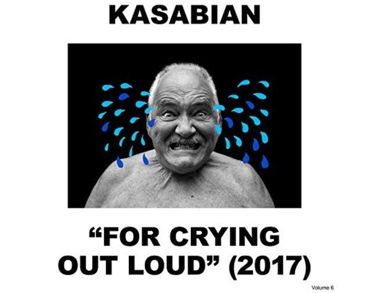 Egy férfi album borítója könnyekkel és a 'Kasabian' együttes nevével felül.