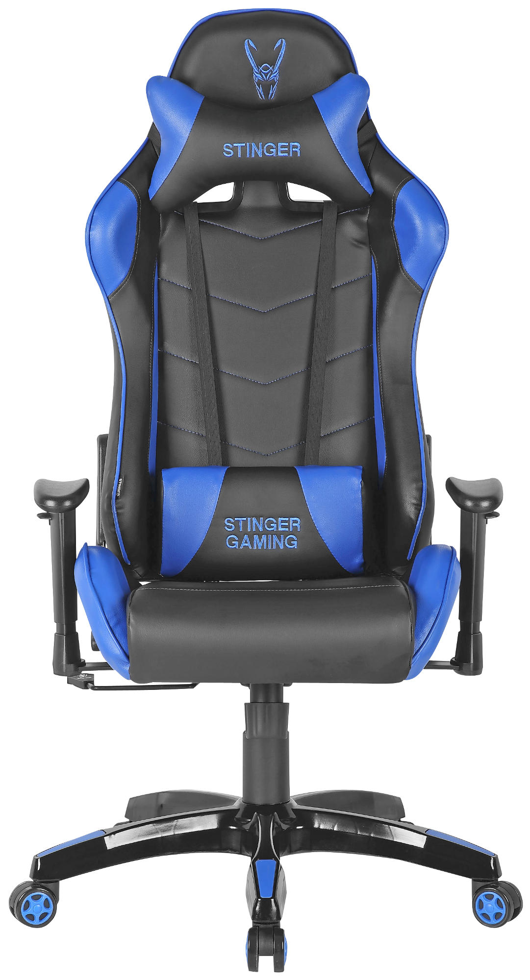 Silla gaming - Woxter Stinger Station, Altura y Reposabrazos ajustables, Azul