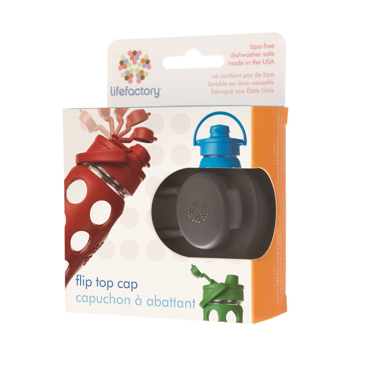 LIFEFACTORY Flip Top Cap Ersatzdeckel Grau