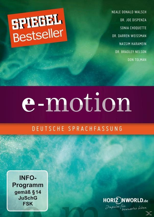 Buchcover mit Text 'e-motion' und Autorennamen.