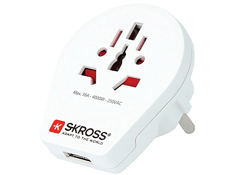 SKROSS Reisstekker Wereld naar Europa USB (1500260)