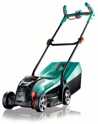 BOSCH Rotak32 LI, Akku-Rasenmäher (36 Volt, Schnittbreite: 320 mm, Verstellbare Schnitthöhe 3-fach, mit 31 l Fangkorb-Volumen)
