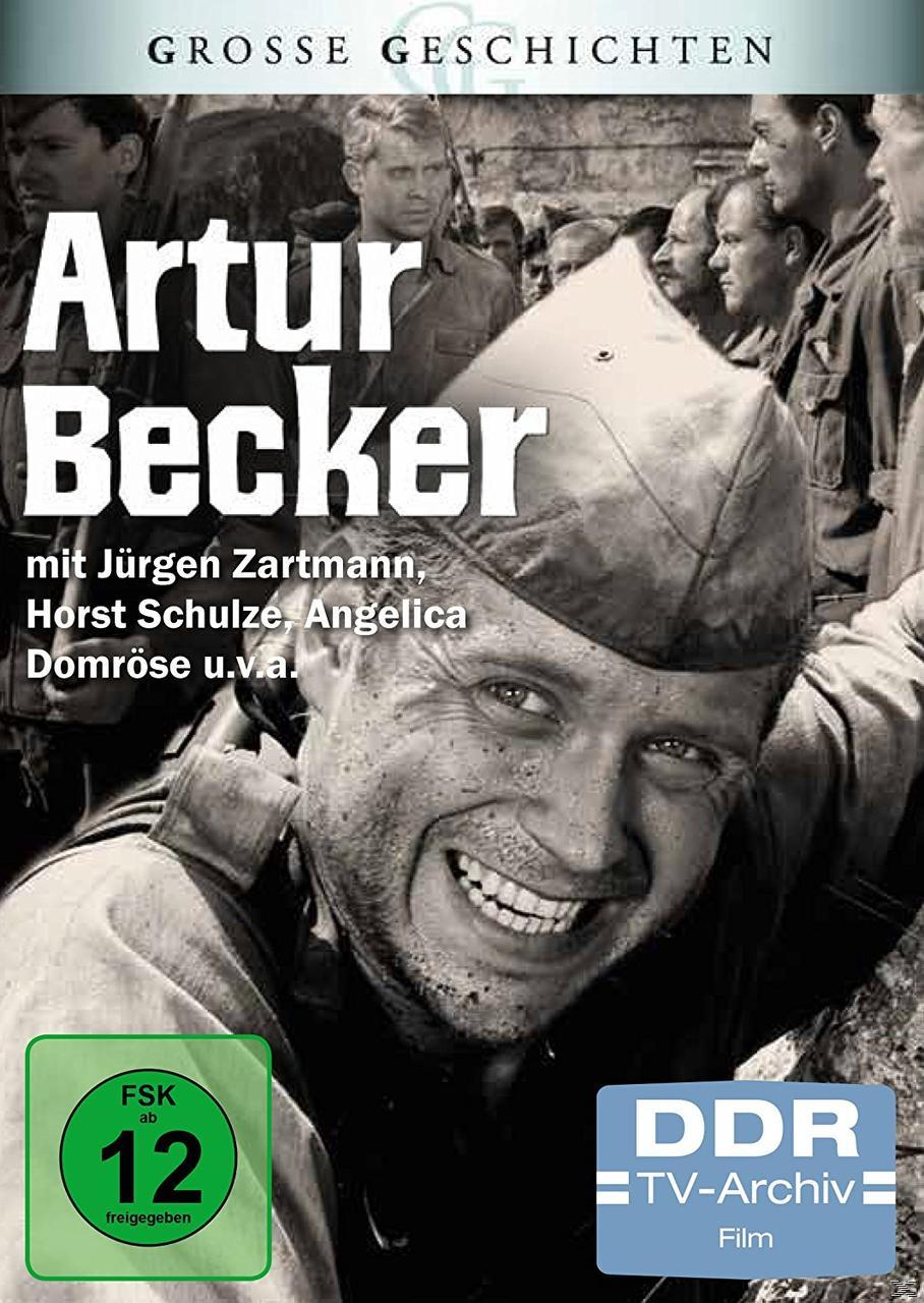 Filmplakat: Artur Becker. Ein lächelnder Mann vorne, Personengruppe im Hintergrund. Text auf Deutsch.