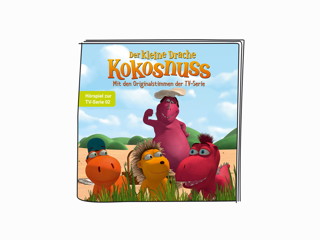 Ein Buchcover mit einem Cartoon mit vier Cartoon-Drachen. Der Hintergrund ist ein blauer Himmel.