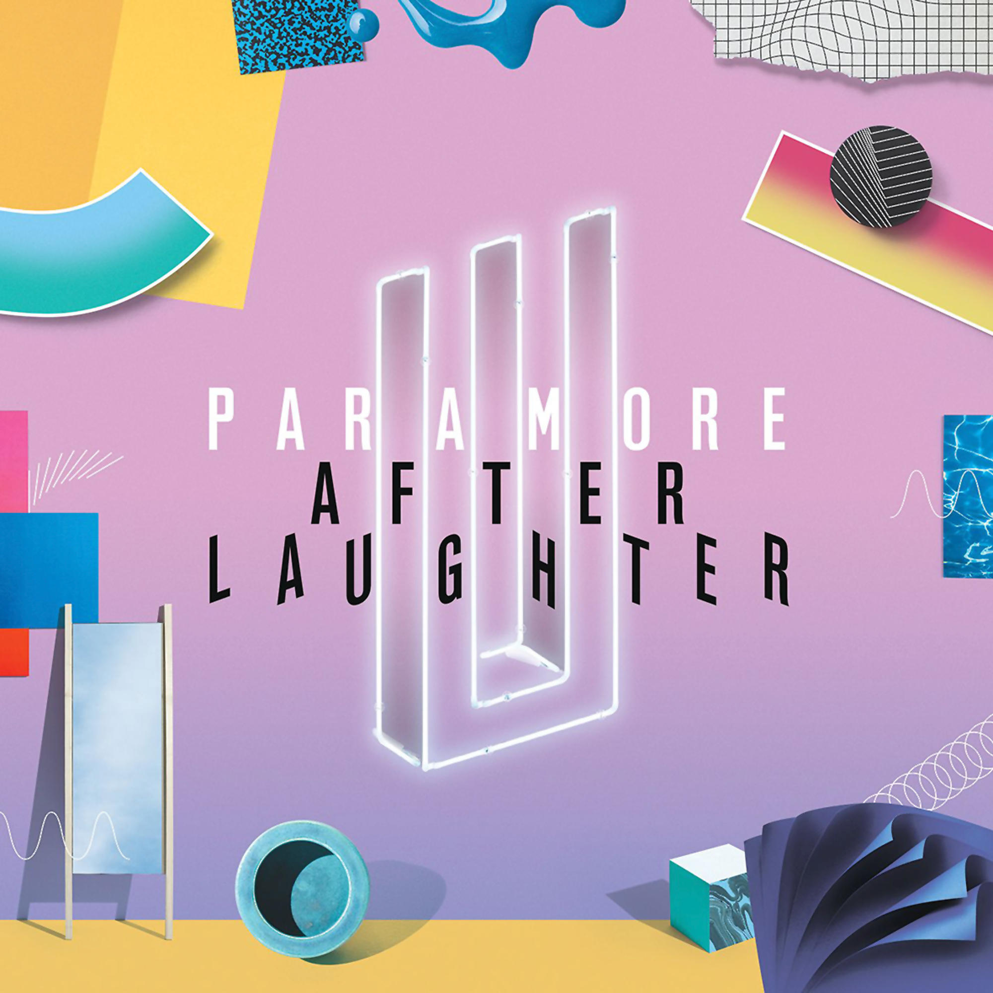 Paramore Albumcover. Neonzeichen eines stilisierten "U", bunter Hintergrund.
