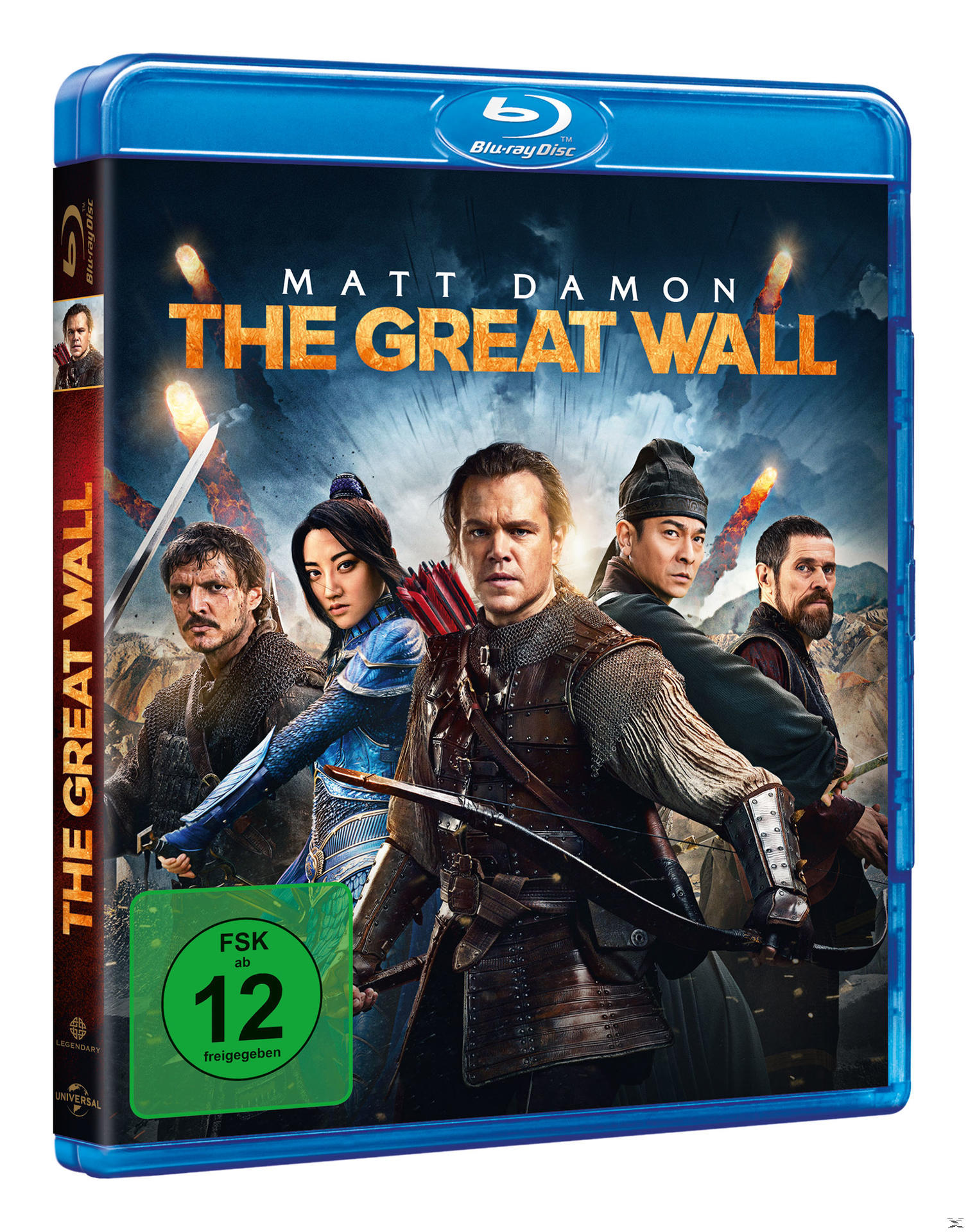 The Great Wall Blu-ray-Cover mit Matt Damon und anderen Schauspielern.
