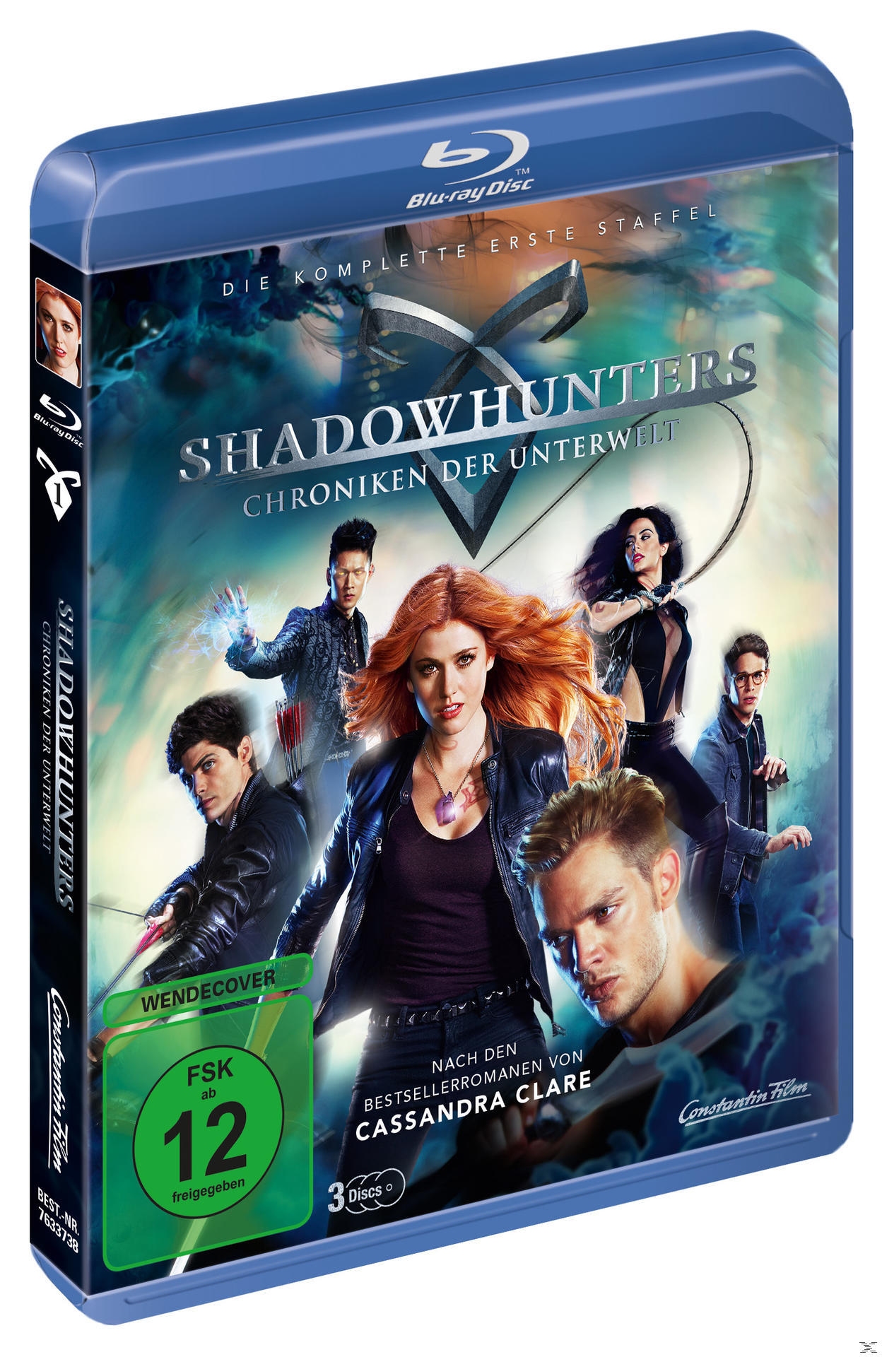Blu-ray Disc Cover. Zeigt Personen und den Titel Shadowhunters.
