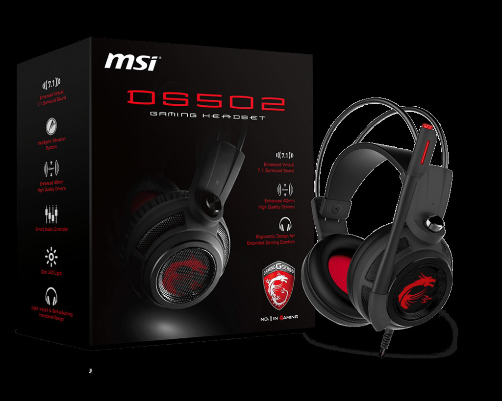 MSI 956-B907-102 Gaming Pack Bundle Gaming Maus + Gaming Headset, Schwarz/Rot