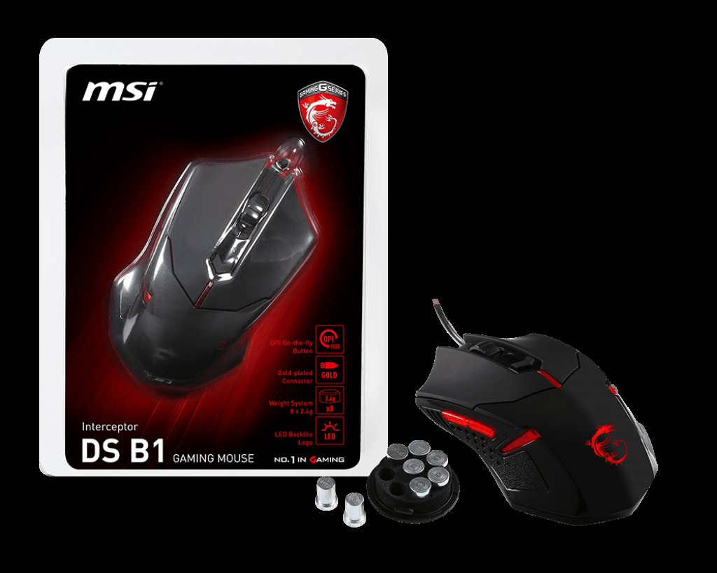 MSI 956-B907-102 Gaming Pack Bundle Gaming Maus + Gaming Headset, Schwarz/Rot